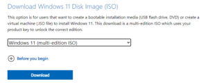 Download Windows 11 disc image (ISO)