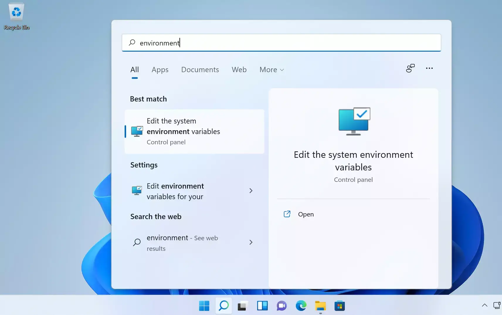 How to enable environment variables Windows 11
