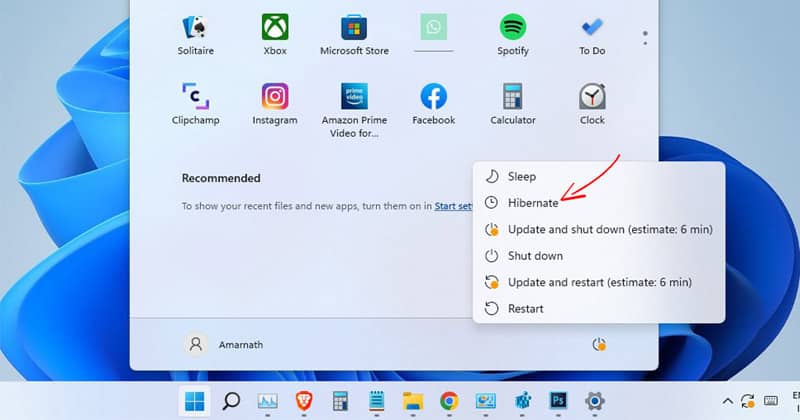 How to enable / turn off hibernation Windows 11