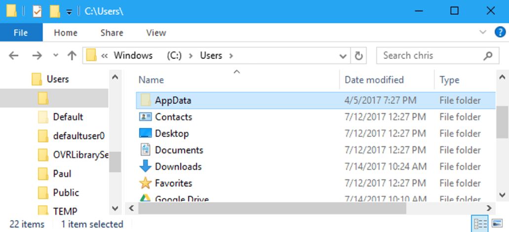 How to find AppData folder windows 11