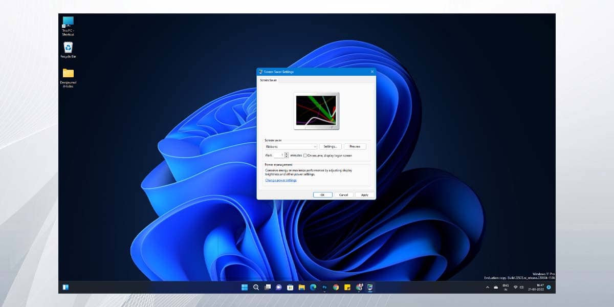 How to enable a screensaver in Windows 11